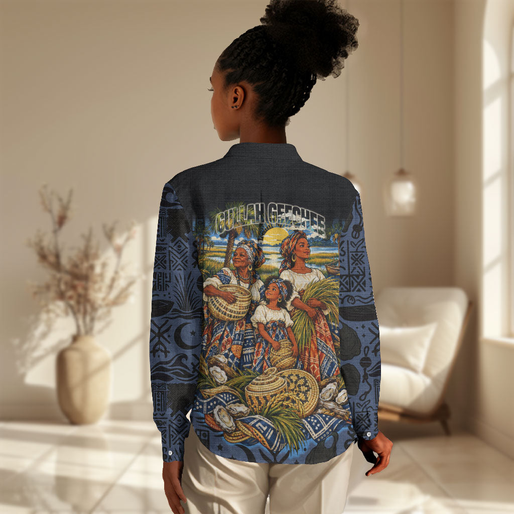 African American Gullah Geechee Women Casual Shirt African Diaspora Sweetgrass Basket Coastal