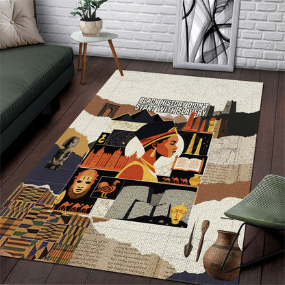 Black History Didn't Start With Slavery Area Rug African Heritage Ancient Egypt Civilizations