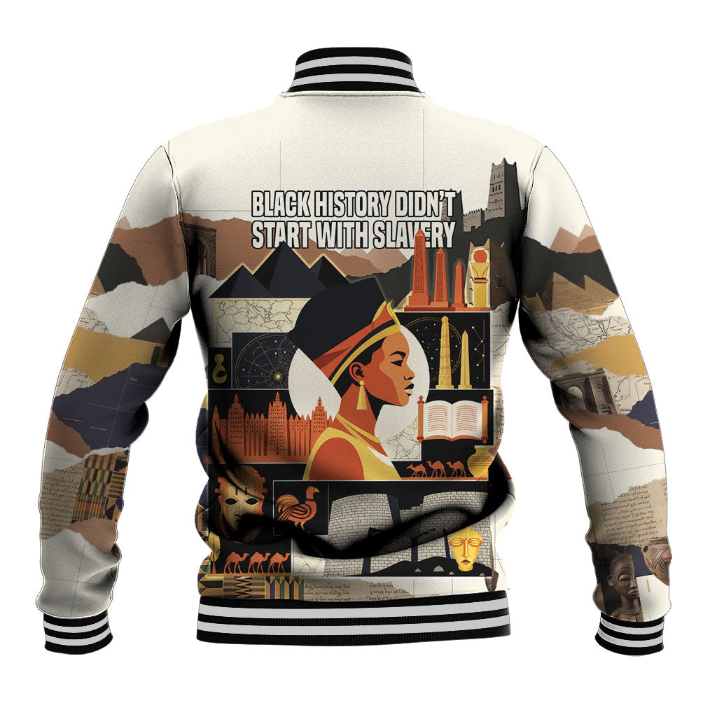 Black History Didn't Start With Slavery Baseball Jacket African Heritage Ancient Egypt Civilizations