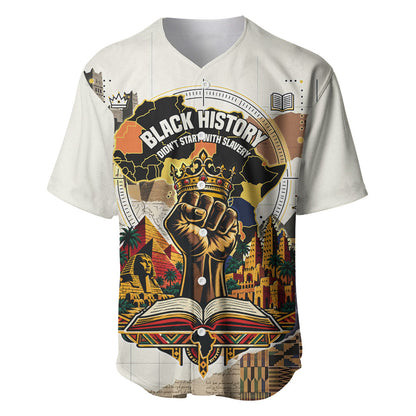 Black History Didn't Start With Slavery Baseball Jersey African Heritage Ancient Egypt Civilizations