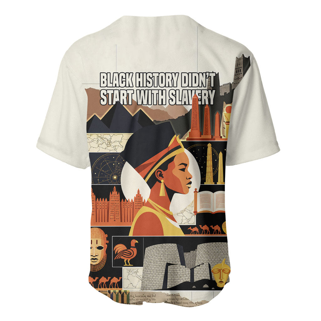 Black History Didn't Start With Slavery Baseball Jersey African Heritage Ancient Egypt Civilizations