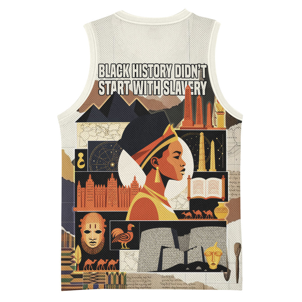 Black History Didn't Start With Slavery Basketball Jersey African Heritage Ancient Egypt Civilizations