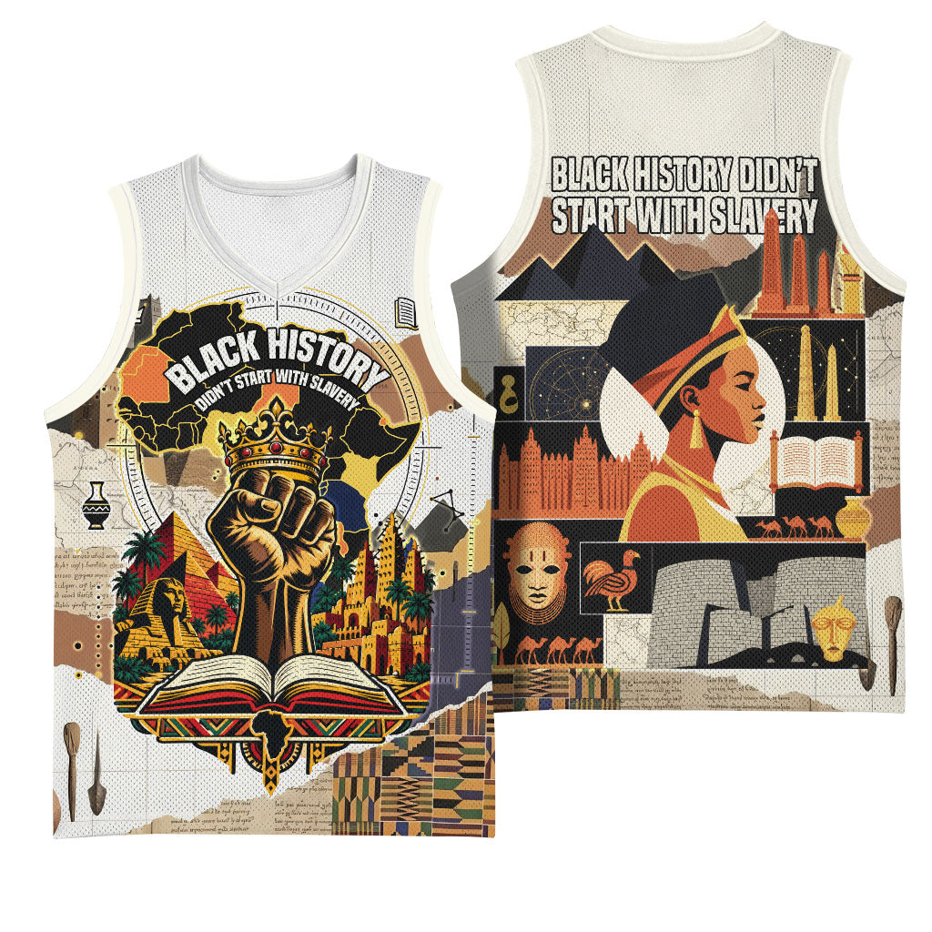 Black History Didn't Start With Slavery Basketball Jersey African Heritage Ancient Egypt Civilizations