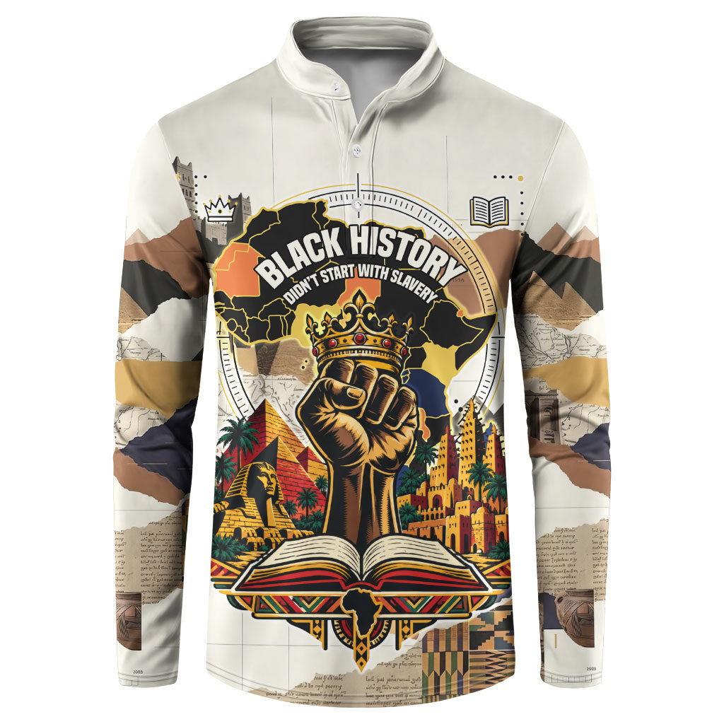 Black History Didn't Start With Slavery Button Sweatshirt African Heritage Ancient Egypt Civilizations