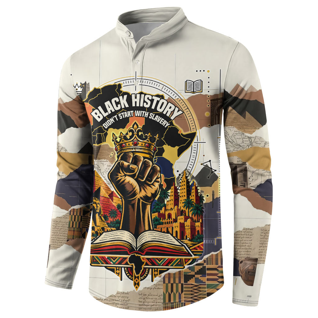 Black History Didn't Start With Slavery Button Sweatshirt African Heritage Ancient Egypt Civilizations