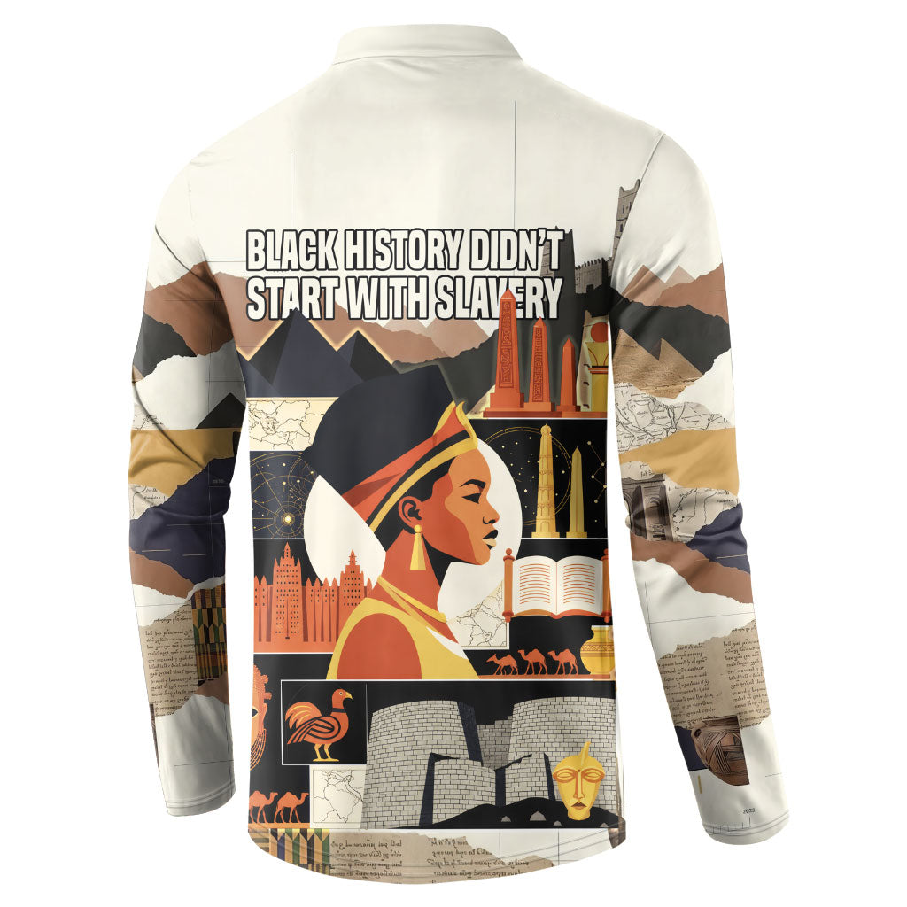 Black History Didn't Start With Slavery Button Sweatshirt African Heritage Ancient Egypt Civilizations
