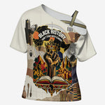 Black History Didn't Start With Slavery Cross Shoulder Shirt African Heritage Ancient Egypt Civilizations
