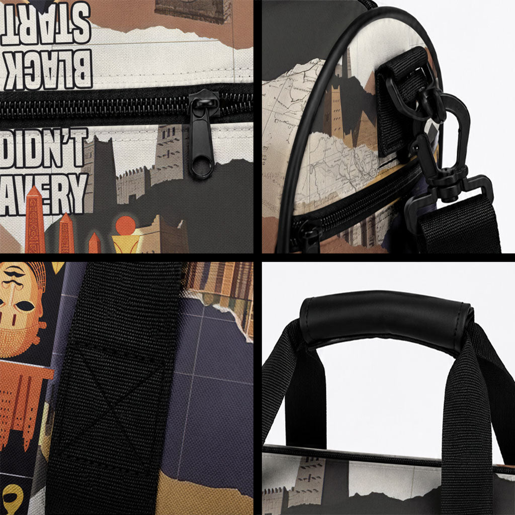 Black History Didn't Start With Slavery Duffle Bag African Heritage Ancient Egypt Civilizations
