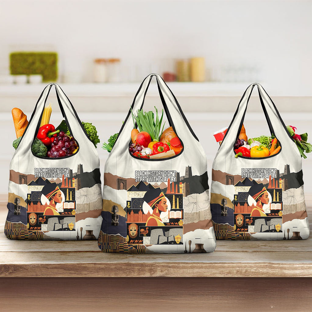 Black History Didn't Start With Slavery Grocery Bag African Heritage Ancient Egypt Civilizations