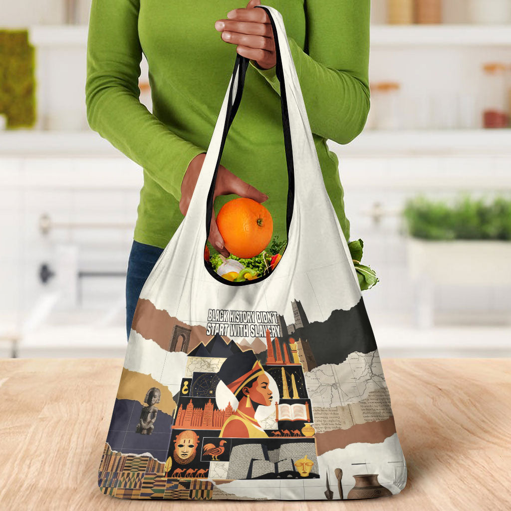 Black History Didn't Start With Slavery Grocery Bag African Heritage Ancient Egypt Civilizations