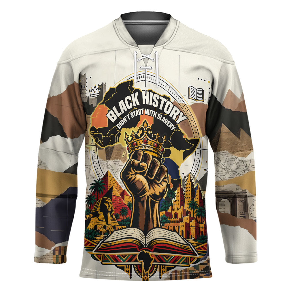 Black History Didn't Start With Slavery Hockey Jersey African Heritage Ancient Egypt Civilizations