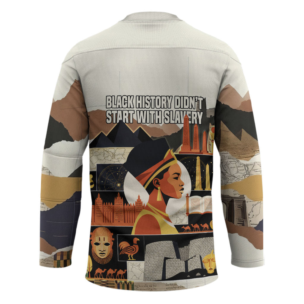 Black History Didn't Start With Slavery Hockey Jersey African Heritage Ancient Egypt Civilizations