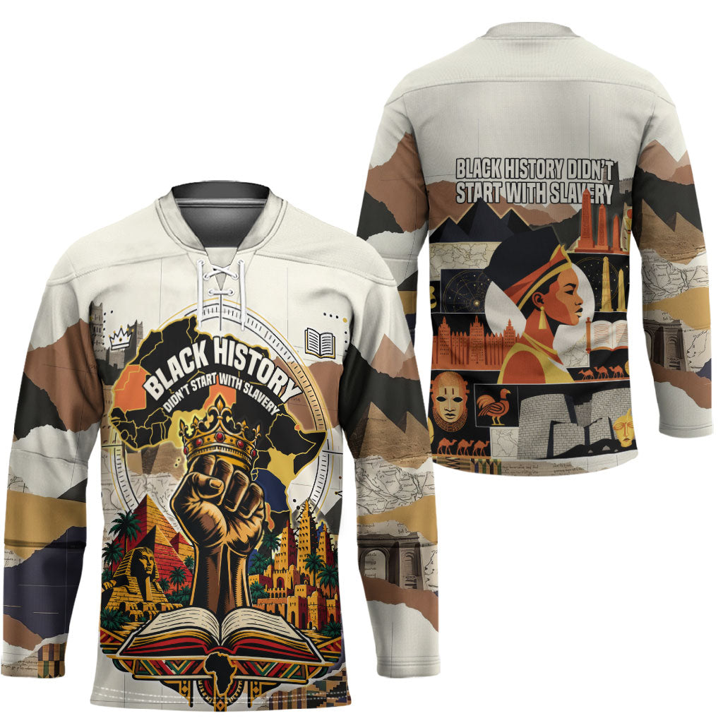 Black History Didn't Start With Slavery Hockey Jersey African Heritage Ancient Egypt Civilizations