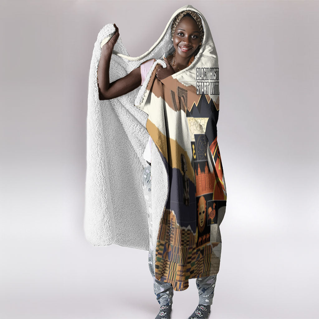 Black History Didn't Start With Slavery Hooded Blanket African Heritage Ancient Egypt Civilizations