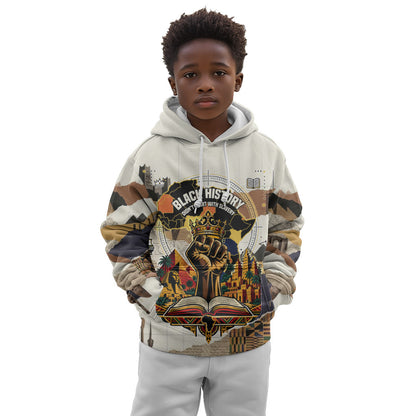 Black History Didn't Start With Slavery Kid Hoodie African Heritage Ancient Egypt Civilizations