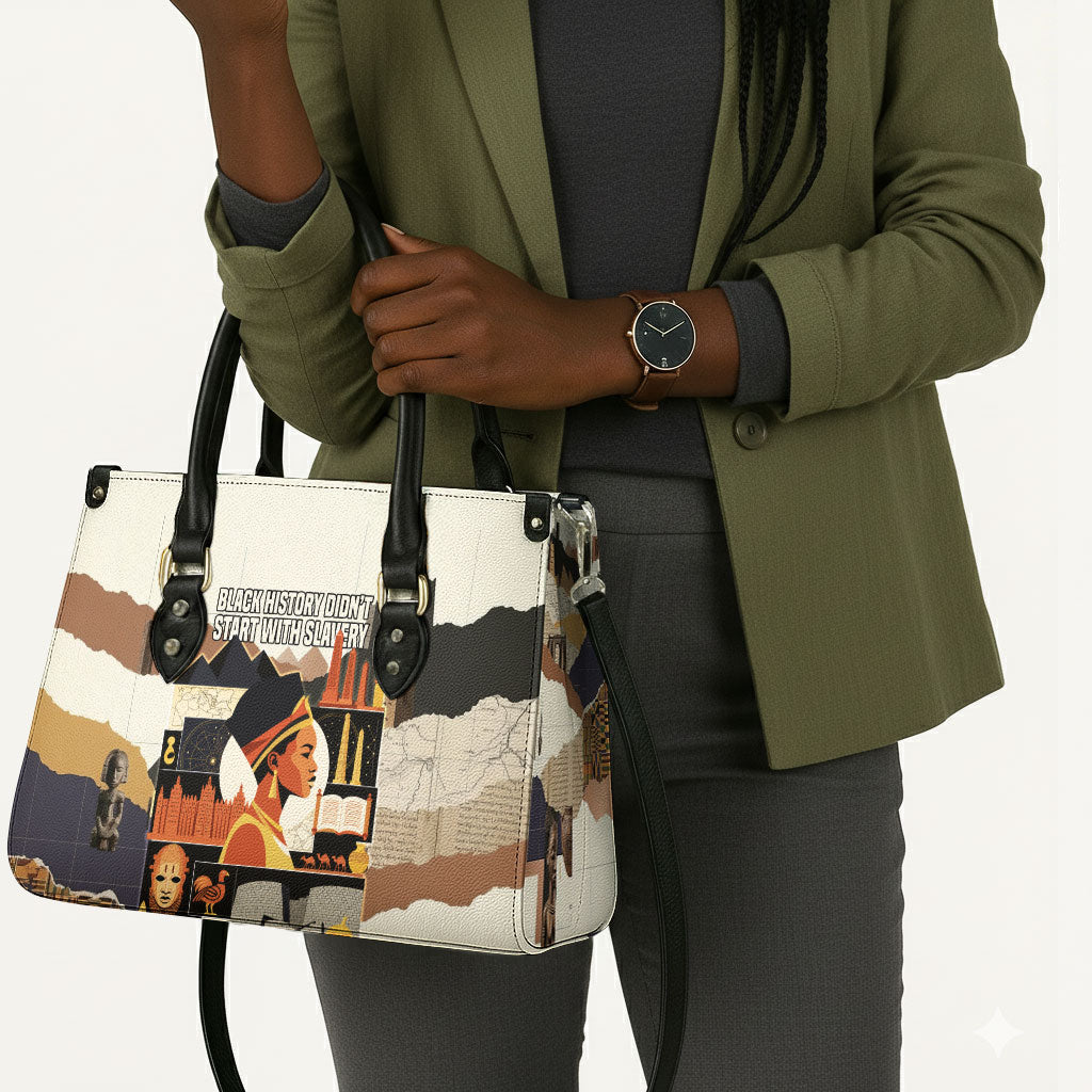 Black History Didn't Start With Slavery Leather Bag African Heritage Ancient Egypt Civilizations