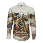 Black History Didn't Start With Slavery Long Sleeve Button Shirt African Heritage Ancient Egypt Civilizations
