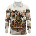 Black History Didn't Start With Slavery Long Sleeve Polo Shirt African Heritage Ancient Egypt Civilizations