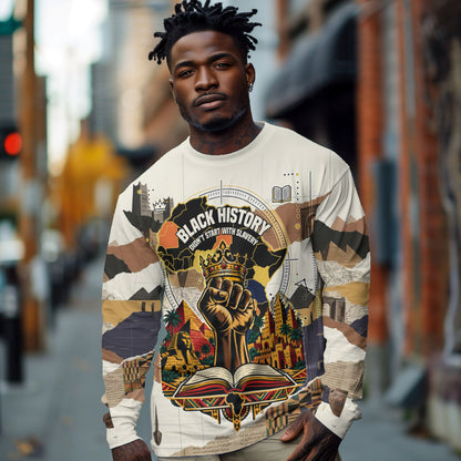 Black History Didn't Start With Slavery Long Sleeve Shirt African Heritage Ancient Egypt Civilizations