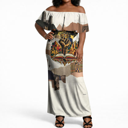 Black History Didn't Start With Slavery Off Shoulder Maxi Dress African Heritage Ancient Egypt Civilizations