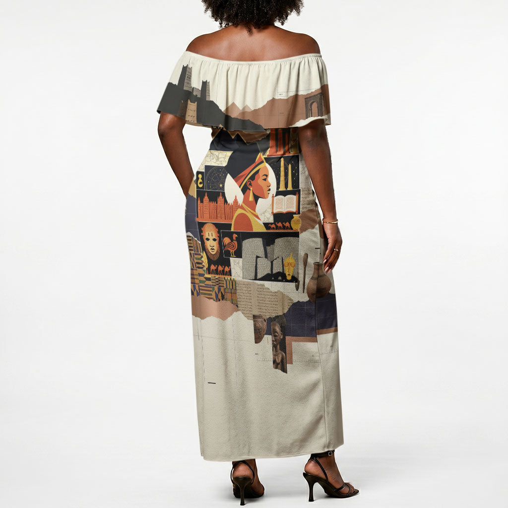 Black History Didn't Start With Slavery Off Shoulder Maxi Dress African Heritage Ancient Egypt Civilizations