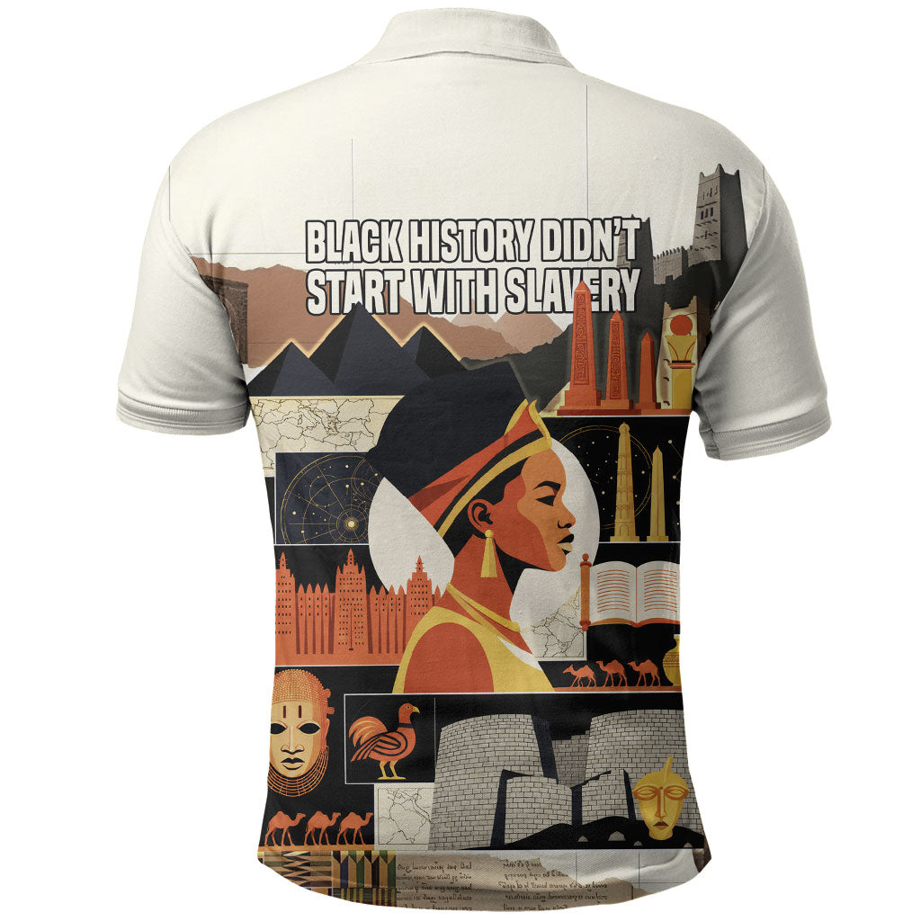 Black History Didn't Start With Slavery Polo Shirt African Heritage Ancient Egypt Civilizations