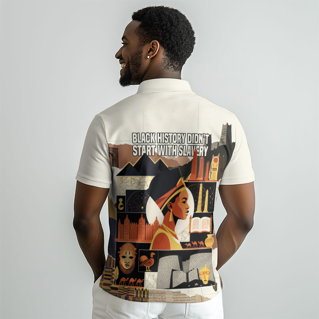Black History Didn't Start With Slavery Polo Shirt African Heritage Ancient Egypt Civilizations