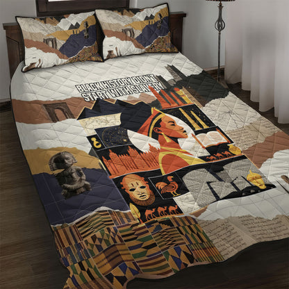 Black History Didn't Start With Slavery Quilt Bed Set African Heritage Ancient Egypt Civilizations