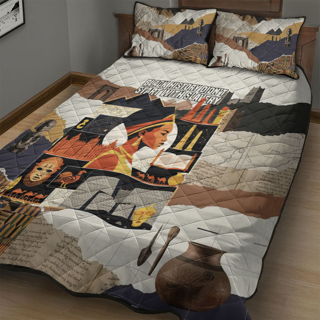 Black History Didn't Start With Slavery Quilt Bed Set African Heritage Ancient Egypt Civilizations