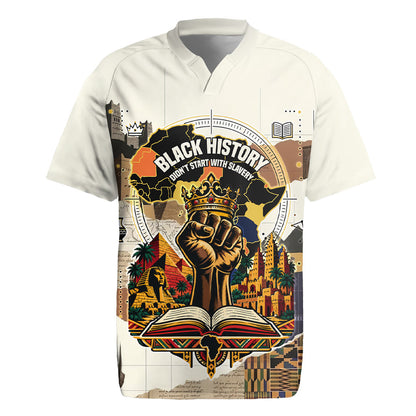 Black History Didn't Start With Slavery Rugby Jersey African Heritage Ancient Egypt Civilizations