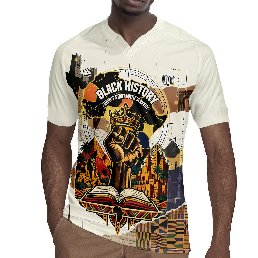 Black History Didn't Start With Slavery Rugby Jersey African Heritage Ancient Egypt Civilizations