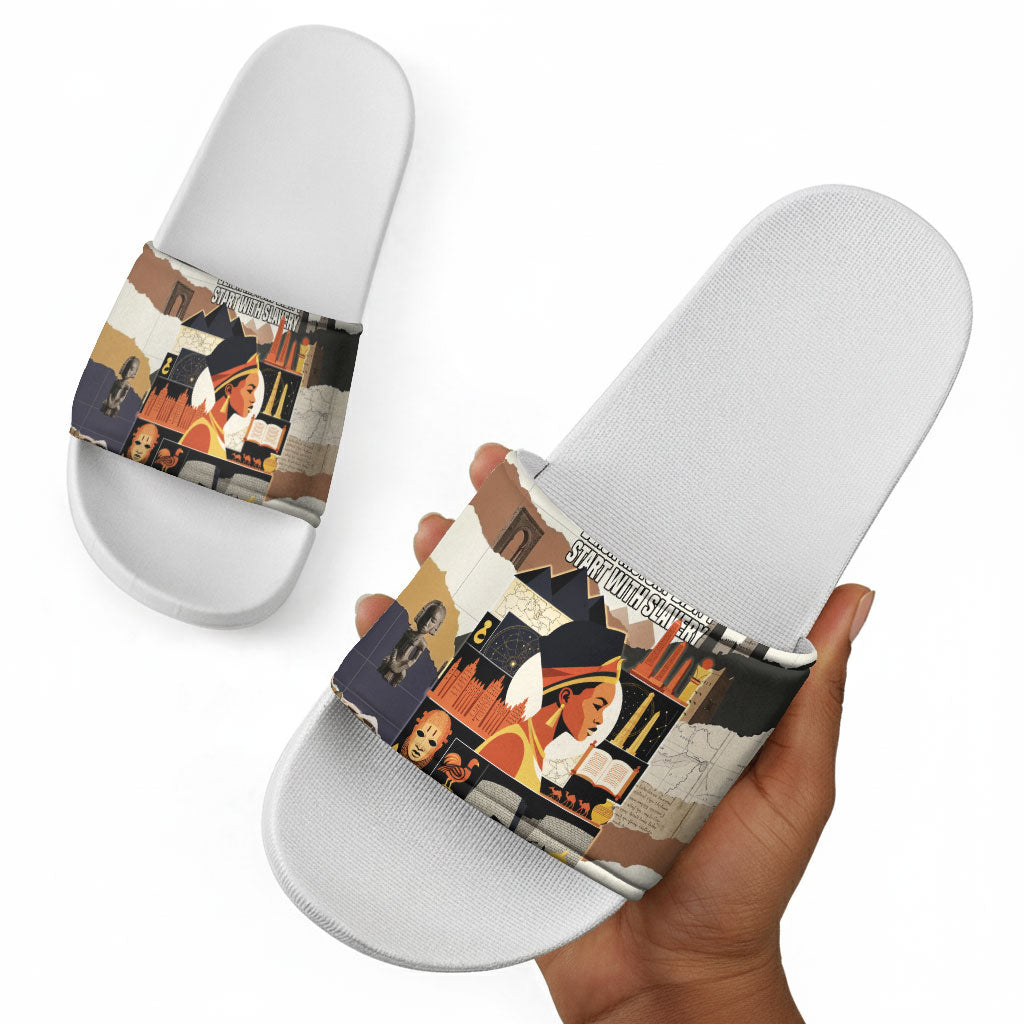 Black History Didn't Start With Slavery Slide Sandals African Heritage Ancient Egypt Civilizations