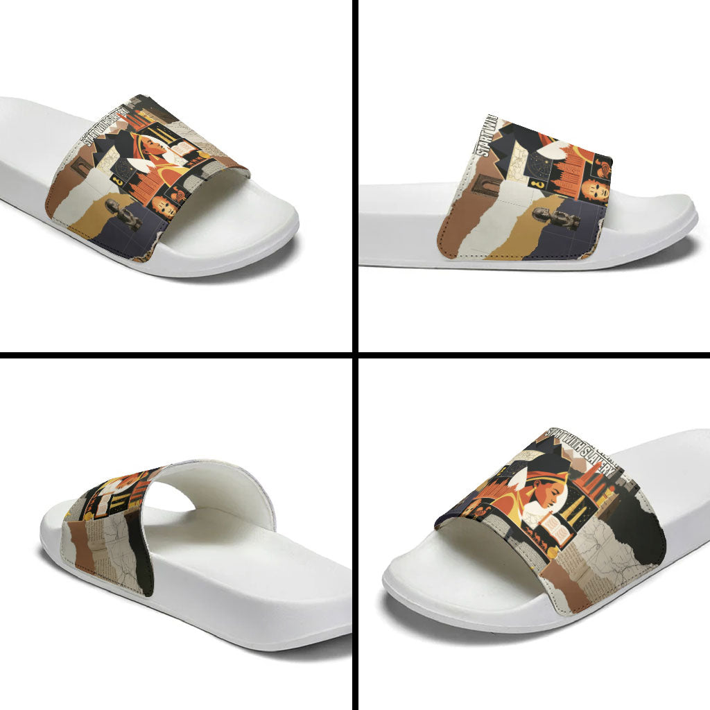 Black History Didn't Start With Slavery Slide Sandals African Heritage Ancient Egypt Civilizations