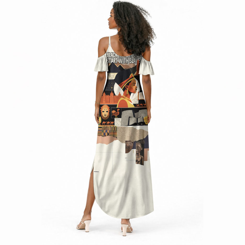 Black History Didn't Start With Slavery Summer Maxi Dress African Heritage Ancient Egypt Civilizations