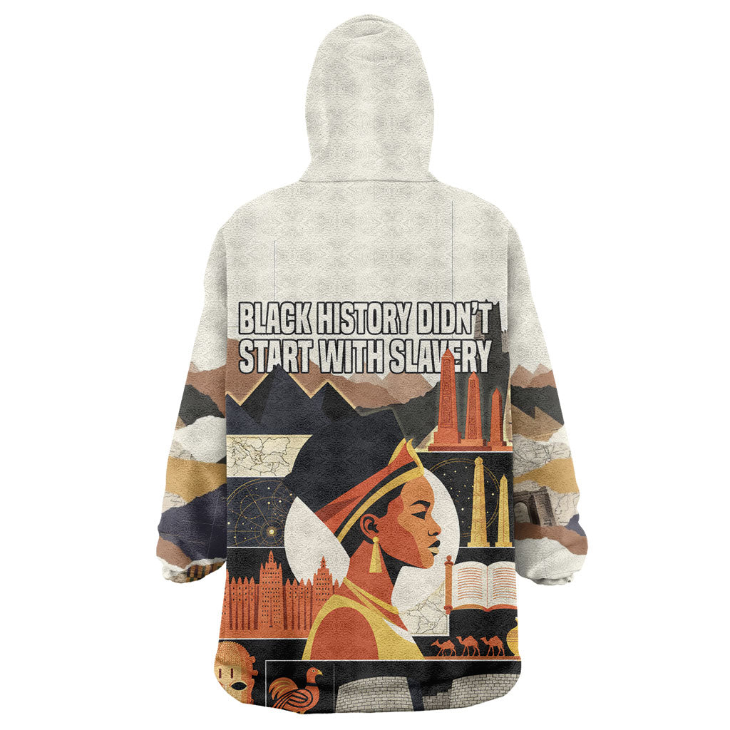Black History Didn't Start With Slavery Wearable Blanket Hoodie African Heritage Ancient Egypt Civilizations