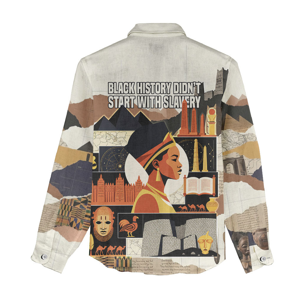 Black History Didn't Start With Slavery Women Casual Shirt African Heritage Ancient Egypt Civilizations