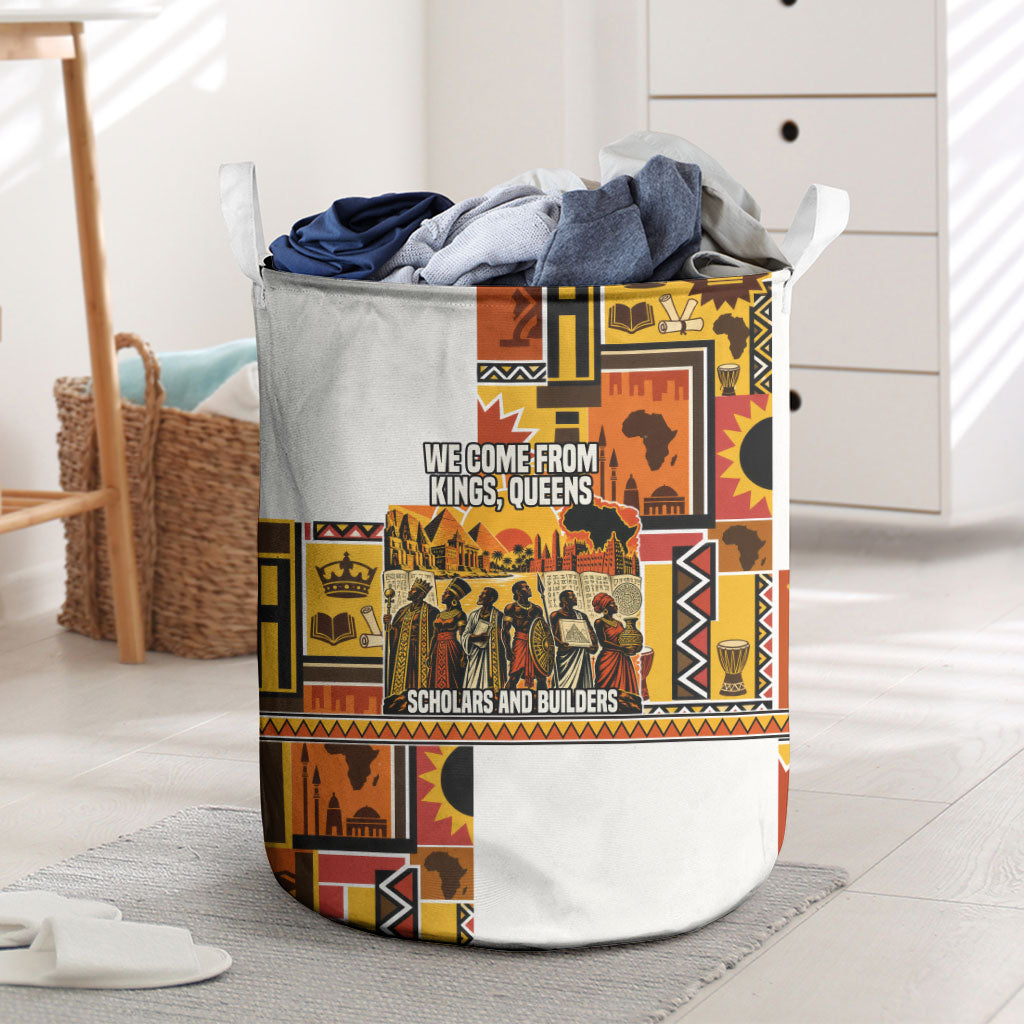 Black History Didn't Start With Slavery Laundry Basket Pan African Ancient Kings Queens