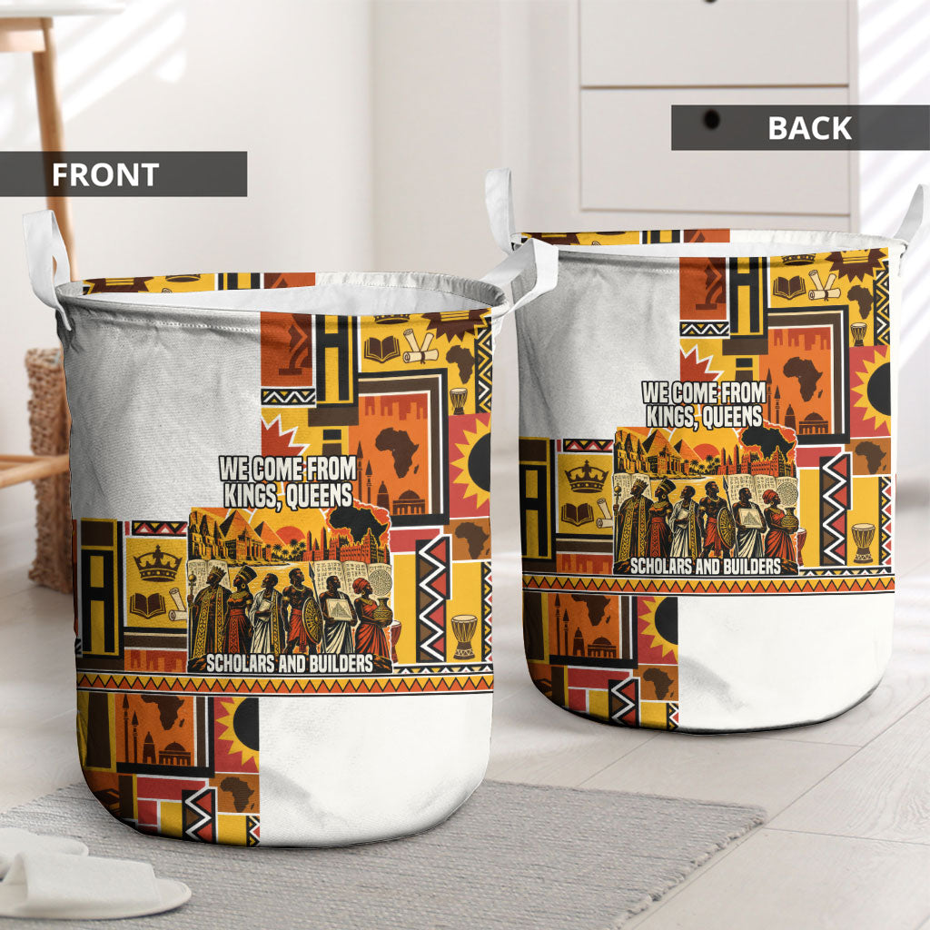 Black History Didn't Start With Slavery Laundry Basket Pan African Ancient Kings Queens