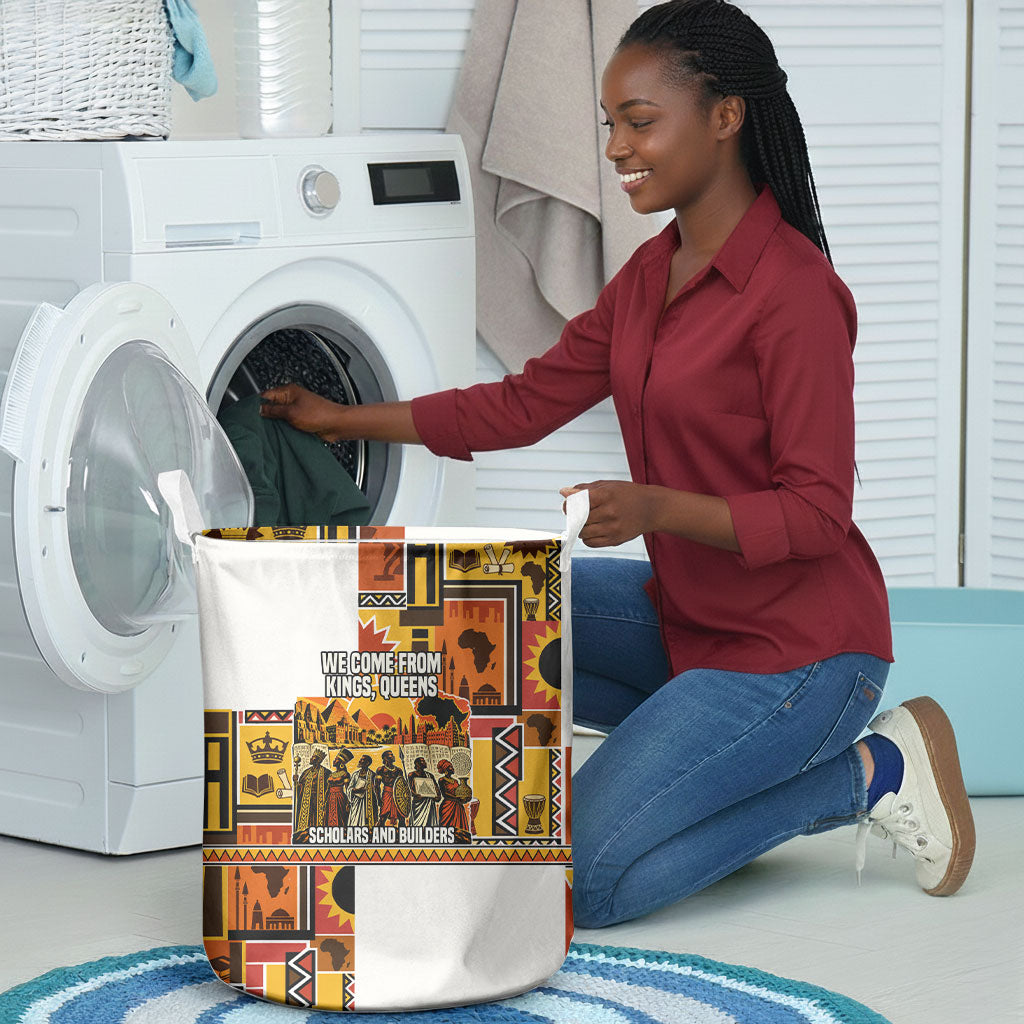 Black History Didn't Start With Slavery Laundry Basket Pan African Ancient Kings Queens