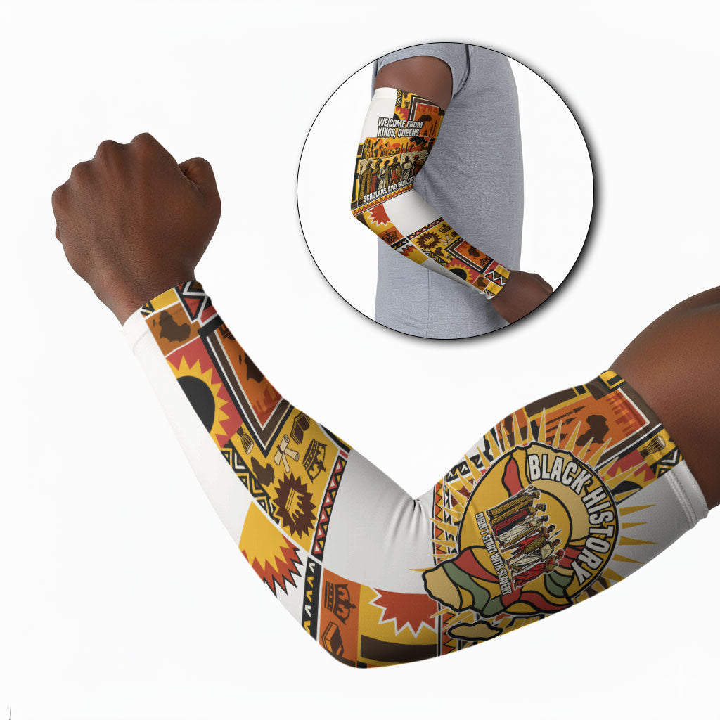 Black History Didn't Start With Slavery Arm Sleeves Pan African Ancient Kings Queens