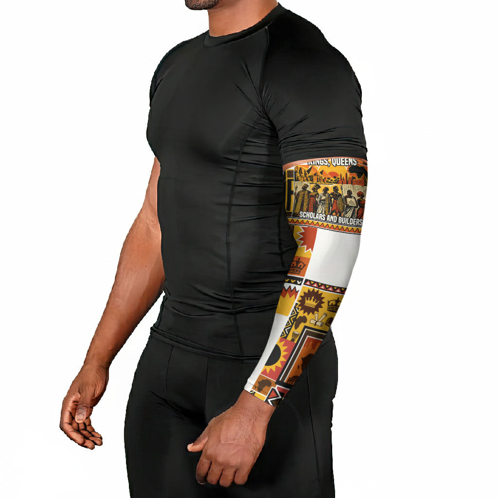 Black History Didn't Start With Slavery Arm Sleeves Pan African Ancient Kings Queens