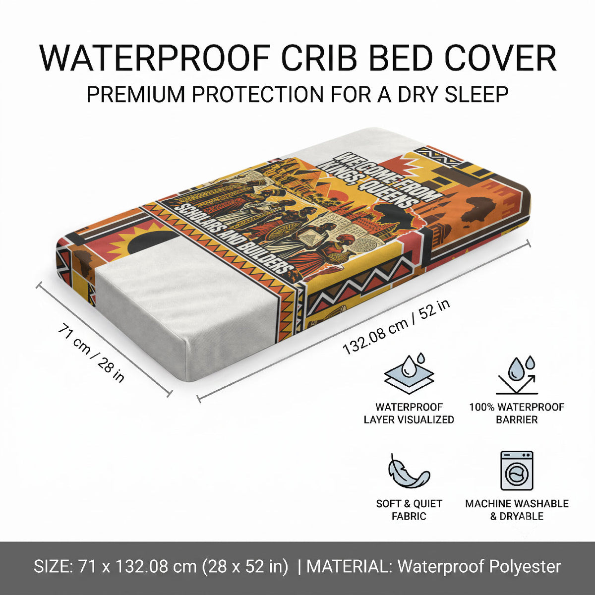 Black History Didn't Start With Slavery Baby Bed Cover Pan African Ancient Kings Queens