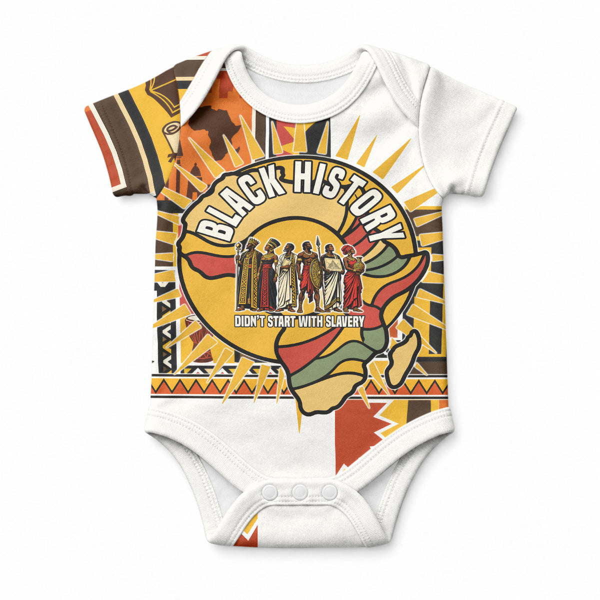 Black History Didn't Start With Slavery Baby Onesie Pan African Ancient Kings Queens