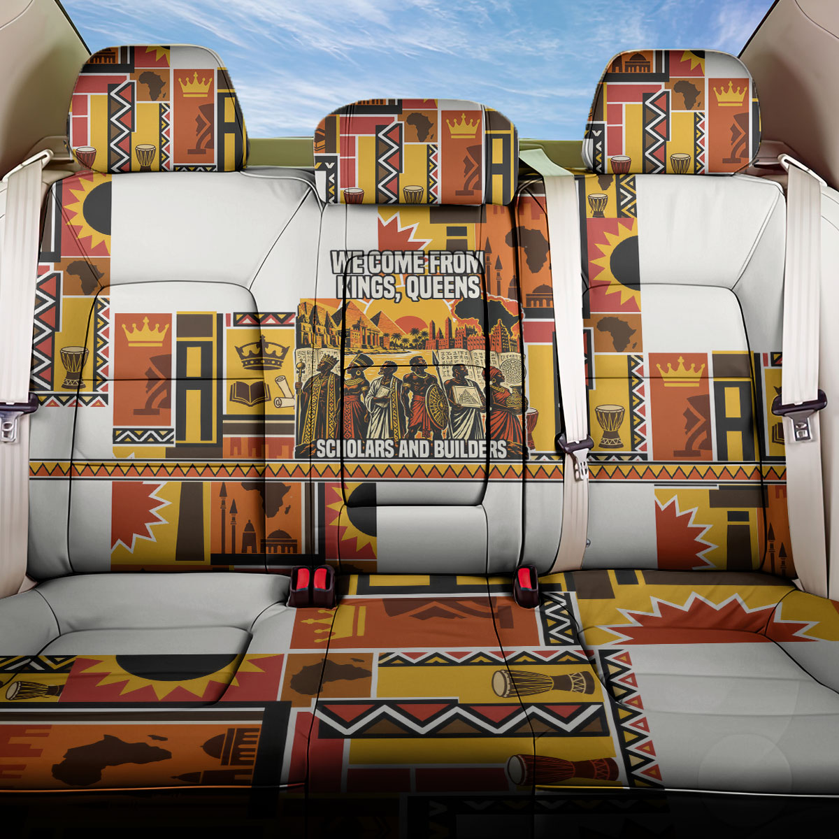 Black History Didn't Start With Slavery Back Car Seat Cover Pan African Ancient Kings Queens