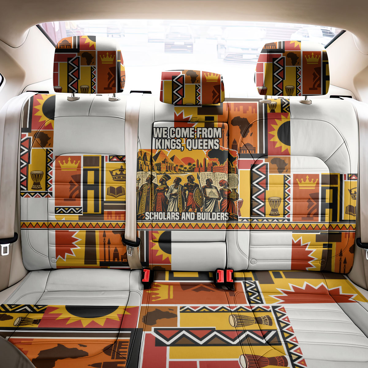 Black History Didn't Start With Slavery Back Car Seat Cover Pan African Ancient Kings Queens