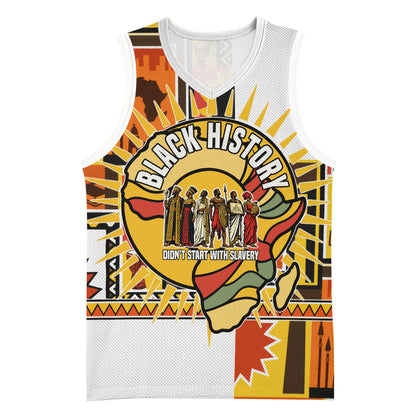Black History Didn't Start With Slavery Basketball Jersey Pan African Ancient Kings Queens