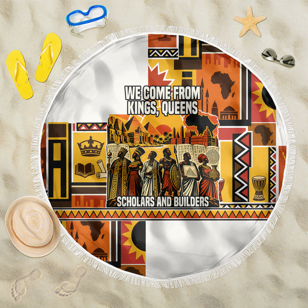 Black History Didn't Start With Slavery Beach Blanket Pan African Ancient Kings Queens