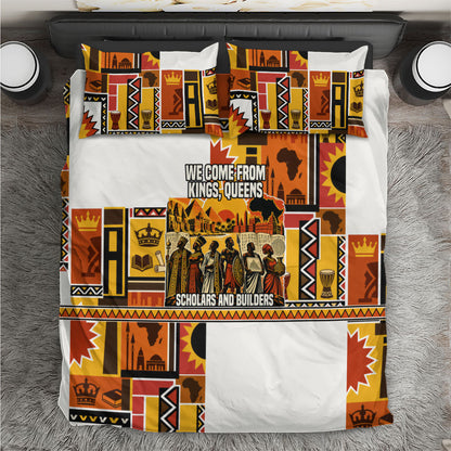 Black History Didn't Start With Slavery Bedding Set Pan African Ancient Kings Queens