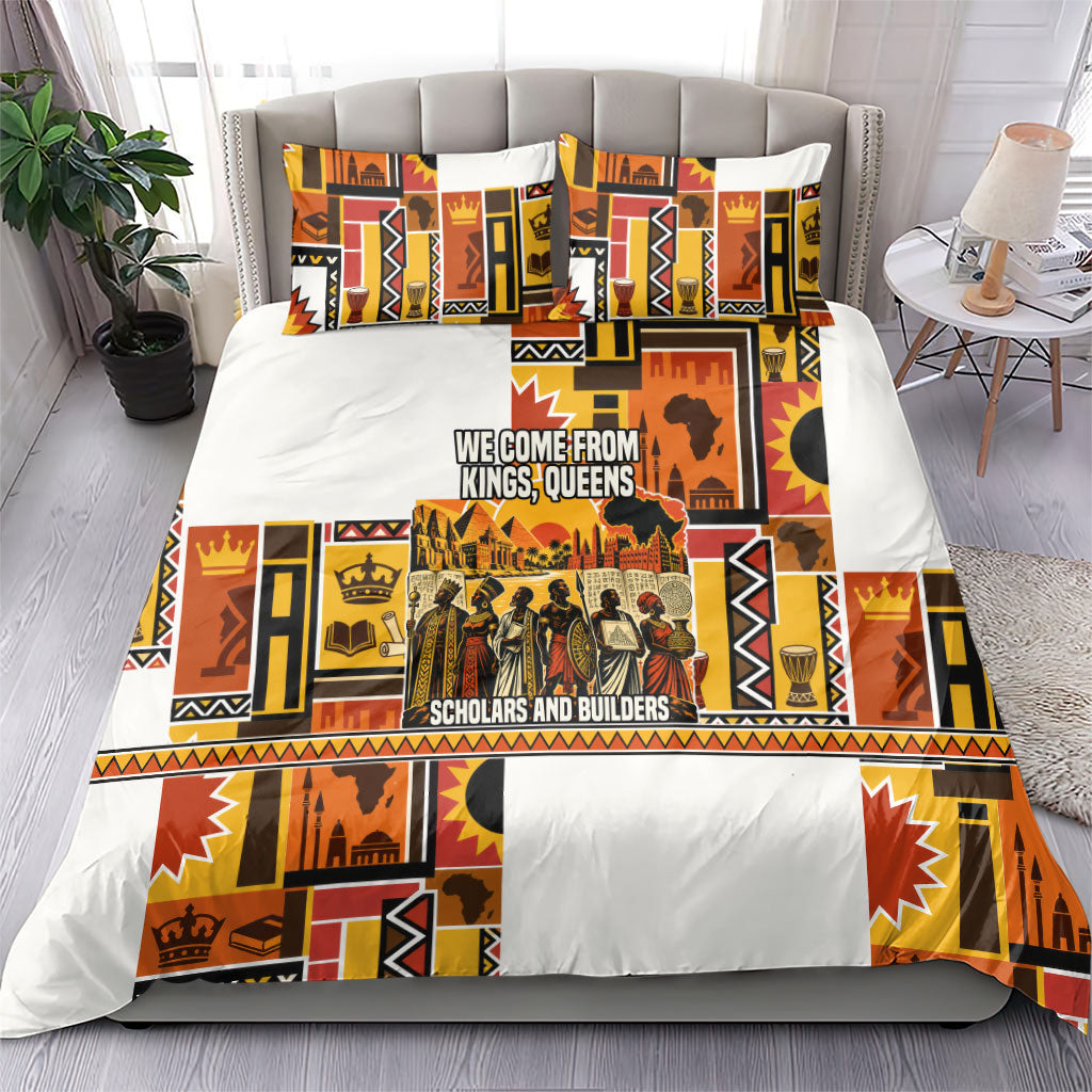Black History Didn't Start With Slavery Bedding Set Pan African Ancient Kings Queens