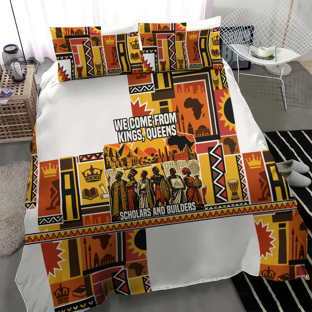 Black History Didn't Start With Slavery Bedding Set Pan African Ancient Kings Queens